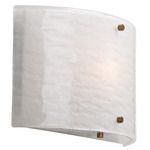 Textured Glass Round Wall Sconce - Gilded Brass / Frosted Granite
