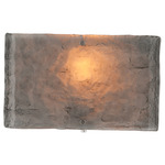 Textured Glass Square Wall Sconce - Beige Silver / Smoke Granite