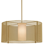 Uptown Mesh Drum Pendant - Gilded Brass / Frosted