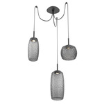 Vessel Swag Multi Light Pendant - Matte Black / Vessel Smoke