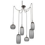 Vessel Swag Multi Light Pendant - Flat Bronze / Vessel Smoke