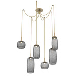 Vessel Swag Multi Light Pendant - Gilded Brass / Vessel Smoke
