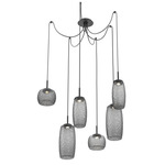 Vessel Swag Multi Light Pendant - Matte Black / Vessel Smoke