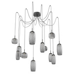 Vessel Swag Multi Light Pendant - Matte Black / Vessel Smoke