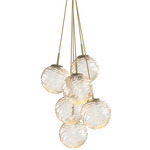 Gaia Cluster Pendant - Gilded Brass / Amber