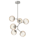 Gaia Modern Vine Chandelier - Beige Silver / Amber