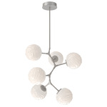 Gaia Modern Vine Chandelier - Beige Silver / Opal White