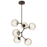 Gaia Modern Vine Chandelier - Flat Bronze / Amber