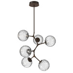 Gaia Modern Vine Chandelier - Flat Bronze / Clear