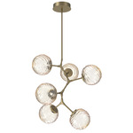 Gaia Modern Vine Chandelier - Gilded Brass / Amber