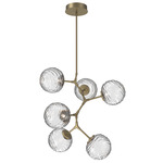 Gaia Modern Vine Chandelier - Gilded Brass / Clear