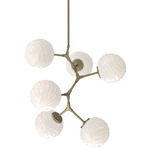 Gaia Modern Vine Chandelier - Gilded Brass / Opal White