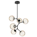 Gaia Modern Vine Chandelier - Matte Black / Amber
