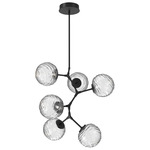 Gaia Modern Vine Chandelier - Matte Black / Clear