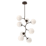 Gaia Modern Vine Chandelier - Flat Bronze / Opal White