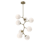 Gaia Modern Vine Chandelier - Gilded Brass / Opal White