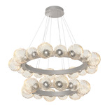 Gaia Tier Radial Ring Chandelier - Beige Silver / Amber