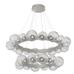 Gaia Tier Radial Ring Chandelier - Beige Silver / Clear