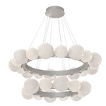 Gaia Tier Radial Ring Chandelier - Beige Silver / Opal White