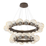 Gaia Tier Radial Ring Chandelier - Flat Bronze / Amber
