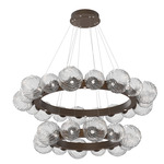 Gaia Tier Radial Ring Chandelier - Flat Bronze / Clear