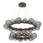 Gaia Tier Radial Ring Chandelier - Flat Bronze / Smoke