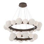 Gaia Tier Radial Ring Chandelier - Flat Bronze / Opal White