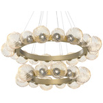 Gaia Tier Radial Ring Chandelier - Gilded Brass / Amber