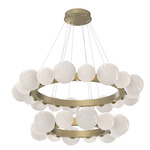 Gaia Tier Radial Ring Chandelier - Gilded Brass / Opal White