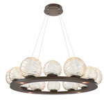 Gaia Ring Chandelier - Flat Bronze / Amber