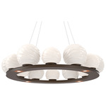 Gaia Ring Chandelier - Flat Bronze / Opal White