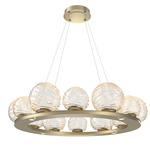Gaia Ring Chandelier - Gilded Brass / Amber