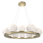 Gaia Ring Chandelier - Gilded Brass / Opal White