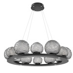 Gaia Ring Chandelier - Matte Black / Smoke