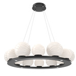 Gaia Ring Chandelier - Matte Black / Opal White