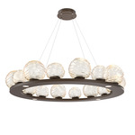 Gaia Ring Chandelier - Flat Bronze / Amber