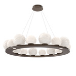 Gaia Ring Chandelier - Flat Bronze / Opal White