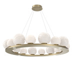 Gaia Ring Chandelier - Gilded Brass / Opal White