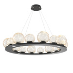 Gaia Ring Chandelier - Matte Black / Amber