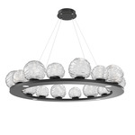 Gaia Ring Chandelier - Matte Black / Clear