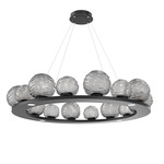 Gaia Ring Chandelier - Matte Black / Smoke