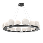Gaia Ring Chandelier - Matte Black / Opal White