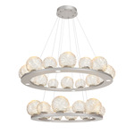Gaia Tier Ring Chandelier - Beige Silver / Amber