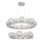 Gaia Tier Ring Chandelier - Beige Silver / Clear