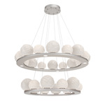 Gaia Tier Ring Chandelier - Beige Silver / Opal White