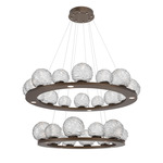 Gaia Tier Ring Chandelier - Flat Bronze / Clear