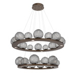 Gaia Tier Ring Chandelier - Flat Bronze / Smoke