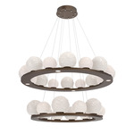 Gaia Tier Ring Chandelier - Flat Bronze / Opal White