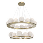 Gaia Tier Ring Chandelier - Gilded Brass / Opal White