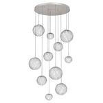 Gaia Round Multi Light Pendant - Beige Silver / Clear